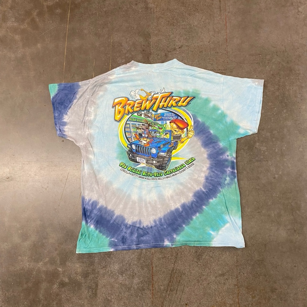 Brew Thru Tie Dye Graphic T-Shirt Original Drive Thru Men’s XL